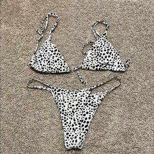 Zaful Black and White Polka Dot Bikini